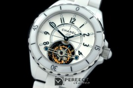 CHAT10002 J12 Toubillon White Ceramic H/W Flying Tourbillon