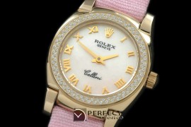 RLCM00204D Ladies Mini Cellini YG/LE MOP Pink Roman Swiss Quartz