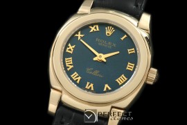 RLCM00209 Ladies Mini Cellini YG/LE Blue Roman Swiss Quartz