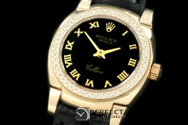 RLCM00207D Ladies Mini Cellini YG/LE Black Roman Swiss Quartz