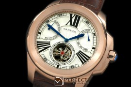CARCC10036 Calibre de Cartier Calender Tourbillon RG/LE White