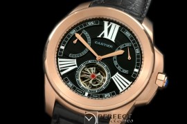 CARCC10037 Calibre de Cartier Calender Tourbillon RG/LE Black