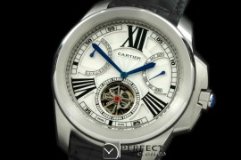 CARCC10031 Calibre de Cartier Calender Tourbillon SS/LE White