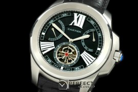 CARCC10032 Calibre de Cartier Calender Tourbillon SS/LE Black