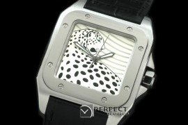 CARS00021BK Santos 10Panther Mid SS/LE White Swiss Eta 2671 Ul