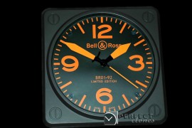 BOC10012 BR01-92 Black/Orange Wall Clock 30mm