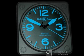 BOC10013 BR01-92 Black/Blue Wall Clock 30mm