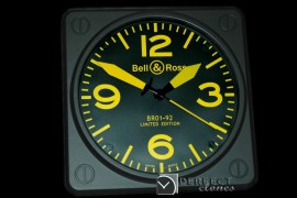 BOC10014 BR01-92 Black/Yellow Wall Clock 30mm