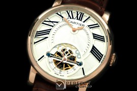 CARDC10051 Ronde de Cartier Tourbillon RG/LE White Asian 2813