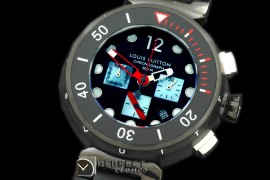 LVD01022 Tambour Men Diving Chrono PVD/RU Black Jap OS Qtz