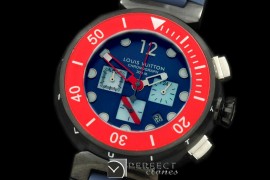 LVD01023 Tambour Men Diving Chrono PVD/RU Blue Jap OS Qtz