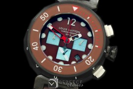 LVD01021 Tambour Men Diving Chrono PVD/RU Brown Jap OS Qtz