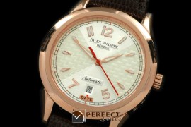 PP00116 Calatrava Men RG/LE White Swiss 2824-2