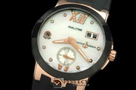 UNDT10026 Dual Time Ladies RG/RU White Asian 2813 23J