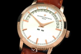 VCM10026 Malte Retrogating Date/Calender RG/LE White Asian 2813