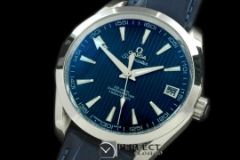OMAT10003 Aqua Terra Seamaster SS/LE Blue Asian 2813