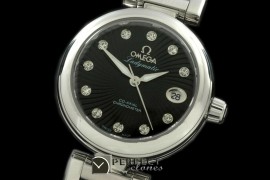 OMDEL00102 Deville Ladymatic SS/SS Blk Swiss Quartz