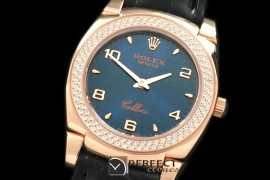 RLCL00329D Ladies Cellini RG/LE/Diam Blue Num Swiss Quartz