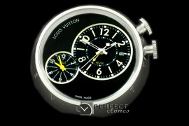 LV-ALM-1002 Tambour Style Alarm Clock with GMT SS Black / Boxset