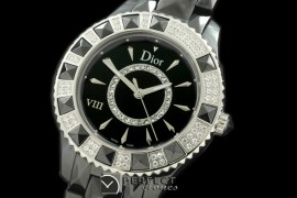 CD00108 Dior VIII Full Size Cer/Cer/Diam Black Jap Quartz