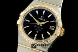 OMCO00732D Double Eagle Midsize Auto SS/YG/Diam Black Stk Asian