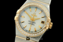 OMCO00731D Double Eagle Midsize Auto SS/YG/Diam White Stk Asian