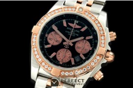 BLB01-20052 Chronomat B01 TT SS/RG/Diam Black Sticks A-7750