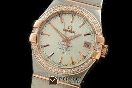OMCO00751D Double Eagle Midsize Auto SS/RG/Diam White Stk Asian