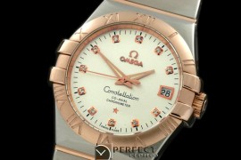 OMCO00756 Double Eagle Midsize Auto SS/RG White Diam Asian