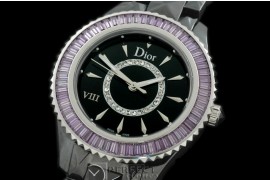 CD00127 Dior VIII Full Size Cer/Cer/Pur Ruby Black Jap Quartz