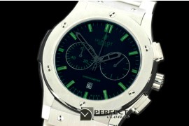 HBFSC10004A Classic Fusion Chrono SS/SS Black/Green Jap Quartz