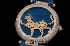 CARBP10022 Panthere de Cartier Ladies RG/LE Blue Swiss Qtz