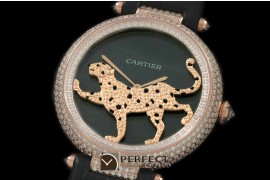 CARBP10023 Panthere de Cartier Ladies RG/LE Black Swiss Qtz