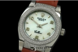 RLCM00123DL Ladies Mini Cellini SS/LE MOP White Numeral Swiss Qu