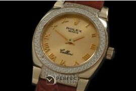 RLCM00205DL Ladies Mini Cellini YG/LE Gold Roman Swiss Quart