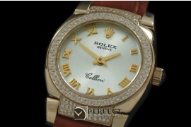 RLCM00202DL Ladies Mini Cellini YG/LE Silver Roman Swiss Quart