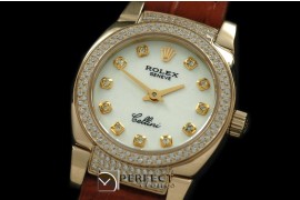 RLCM00211DL Ladies Mini Cellini YG/LE White Diam Swiss Quartz