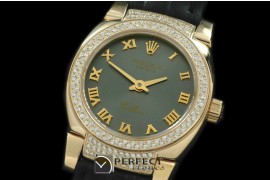 RLCM00208DL Ladies Mini Cellini YG/LE Grey Roman Swiss Qtz
