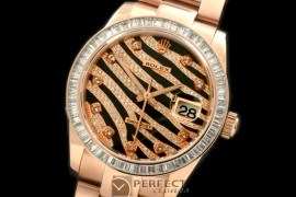 RDJMR00103A Royal Black RG/Sq Cut Diam Swiss Eta 2836-2
