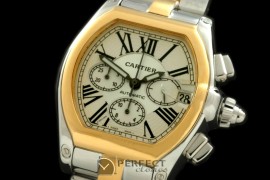 CARR01012 Roadster XL Chrono SS/YG/TT White Roman A-775Sec@3