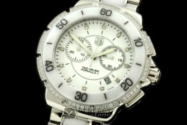 TGF1-00101D F1 Ladies SS/Cer/Diam Whi