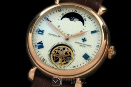 VCM10016 Malte Tourbillon/Moon Phase RG/LE White Asian 2813