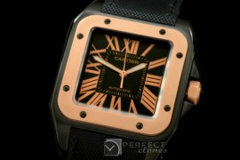 CARS00212 Santos 10Men DLC/RG/NY Blk Swiss Eta 2824 Orig