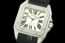 CARS00201K Santos 10Men SS/LE White Swiss Eta 2892 Orig