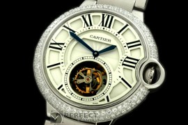 CARBA00002D Ballon de Cartier XL Tourbillon SS/SS Wht F-Tourbi