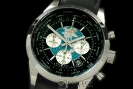 BLT10032L TransOcean Unitime Chrono SS/LE Black Jap OS2Qtz