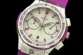 HBFSCL10054 Ladies Classic Fusion Chrono SS/RU Wht/Vio Jap Quart