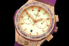 HBFSCL20054 Ladies Classic Fusion Chrono RG/RU Wht/Vio Jap Qtz