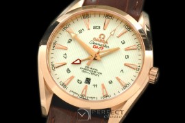 OMAT00121 Aqua Terra GMT RG/LE White Asian 2836