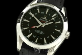 OMAT00103 Aqua Terra GMT SS/LE Black Asian 2836